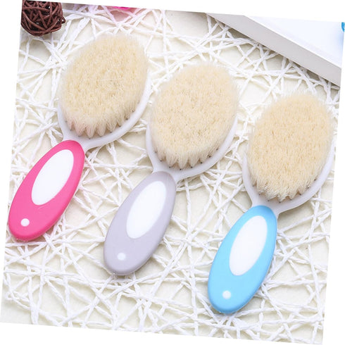 HONITANO 2pcs Set Care Newborn Essential Hair Brush Comb Scalp Massager Gentle Tips for Nursery Hair Care