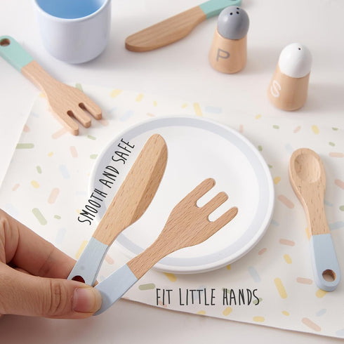 3-5, 3 4 5 6 Lonico Wooden Play Kitchen Accessories Toys for Toddlers Kids Play Kitchen with Realistic Plates & Dishes