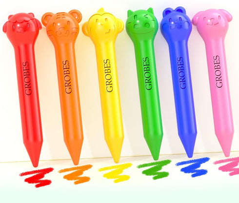 YSNYSN 12color Jumbo Animal Crayons for Toddlers Crayons for Kids Ages 2-4 4-8,Non