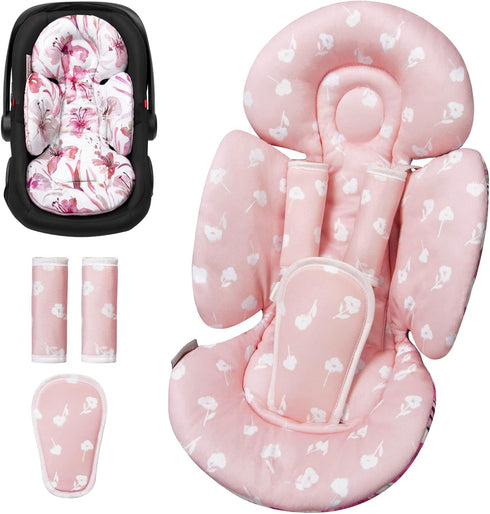 TinlyFinly Newborn Car Seat Insert, Head and Body Support, Reversible Infant Insert Compatible