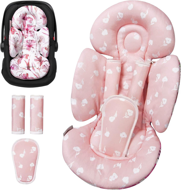 TinlyFinly Newborn Car Seat Insert, Head and Body Support, Reversible Infant Insert Compatible