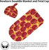 3D Funny Realistic Food Pepperoni Cheese Pizza Newborn Baby Swaddle Blanket with Beanie Hat, Soft Baby Receiving Blanket