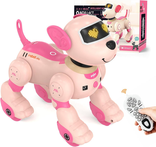 PRANITE Robot Dog Toy for Kids, RC Smart Programmable Robotic Puppy Interactive