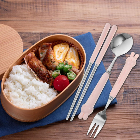 TOPPERFUN 4 Set PCS Travel Utensils with Case, Portable Stainless Steel Reusable Cutlery for Lunch Box, Includes Spoon
