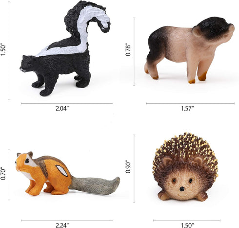 16PCS Forest Animals Baby Figures, Woodland Creatures Figurines, Miniature Toys Cake Toppers for Kids Birthday Gift