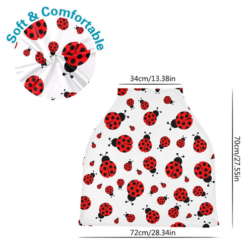 Nursing Cover Breastfeeding Scarf Cute Red Ladybugs Baby Car Seat Covers Soft Breathable Infant Carseat Canopy Stroller