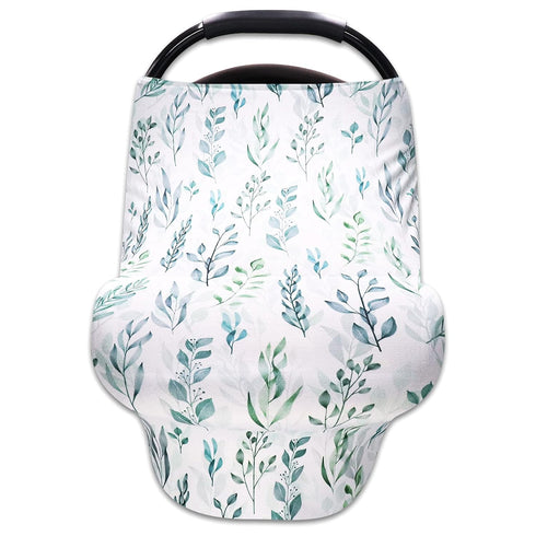 DILIMI Baby Car Seat Cover Green Leaf, Breastfeeding Cover Soft Breathable Infant