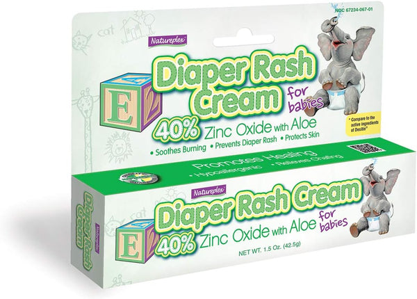 Diaper Rash Cream for Babies 40% Zinc Oxide with Aloe 4 Pack