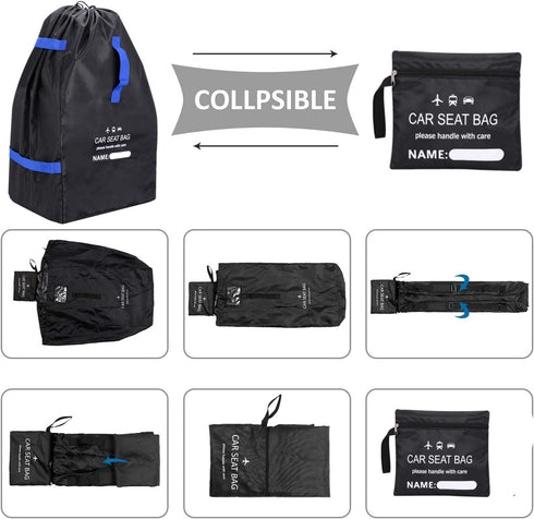 MAXRILY Gate Check Travel Bag for Car Seats - Fits Most Baby & Infant Carriers, Car Seat Travel Bag for Airplane