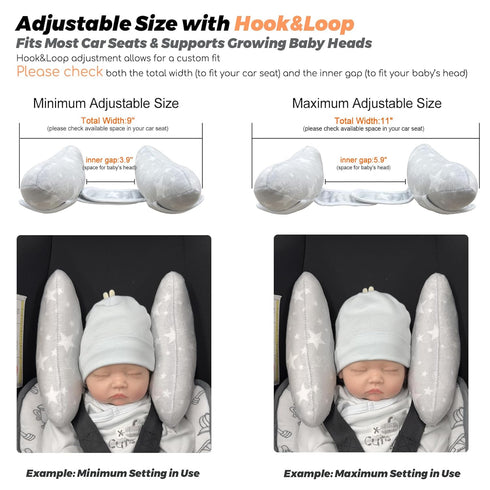 Zdbdbd Infant Travel Pillow, Adjustable Baby Head Neck Support Cushion for Car Seat and Stroller - Comfortable
