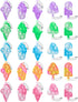 25Pcs Mini Ice Cream Pop Keychain Fidget Toys, Ice Cream Party Favors