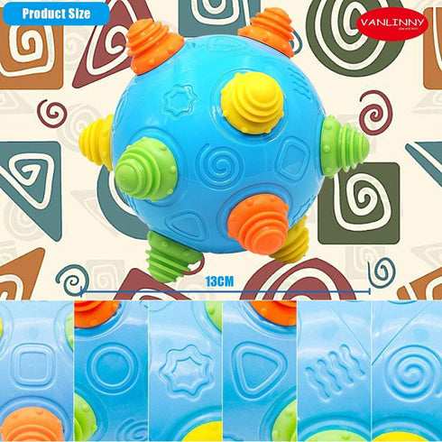 3+ VANLINNY Toddlers Baby Music Shake Ball Toy Bumble Ball for Babies,Dancing Bumpy & Interactive Sounds Crawl Toy