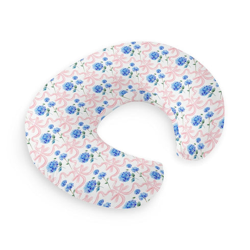 HawSkgFub Pink Bow Hydrangea Floral Nursing Pillow Cover for Baby Girls Shower