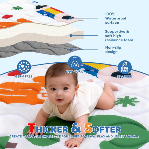 50'' 50'' RONGFA Baby Play Mat for Floor, x Thicken Foam Soft Padded Mat for Baby, Playpen Mat for Toddlers Infant