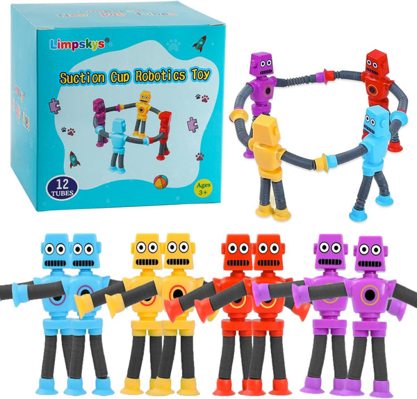 Limpskys Suction Cup Robot Toy for Kids 3-5 5-7, Autism Sensory Products,Toys