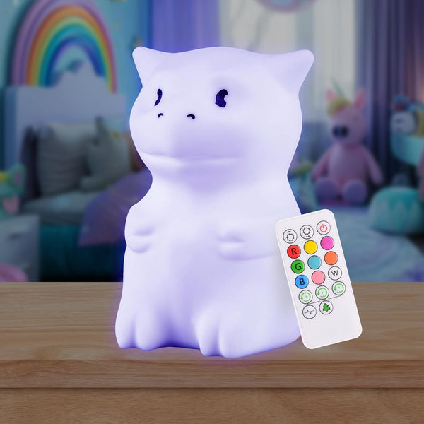 Lumipets Remote Control Silicone Night Light for Kids - Dragon Design, Rechargeable Lamp with Sleep Timer