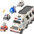 5 Pack 3 4 5 6 3-9 TEMI Ambulance Vehicle Toddler Truck Toys for Year Old Boys, Friction Powered Cars with Toy