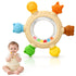 CAHILON Teething Ring Toys 3-6 Months, BPA-Free Silicone Infant Rattle Teethers for Babies