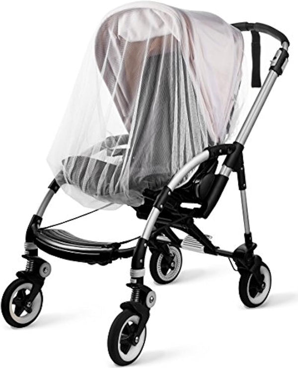 Mosquito and Bug Net for Baby Strollers, Bassinets, Cradles, and Car Seats - Safe Mesh White Buggy Cover