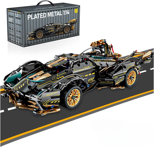 Sport Car Building Block Sets for Adults, 1:14 Scale Race Car Collectible Engineering Toy Birthday Gifts for Car Fans