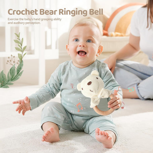 Set Package New Mom & Baby Gift | Pregnancy & Baby Shower Gifts for Her | Mama Bear Mug, Eye Mask & Baby Rattle Care