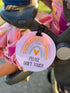 THREE LITTLE TOTS Rainbow Stop No Touching Baby Car Seat Sign or Stroller Tag - CPSIA Safety Tested