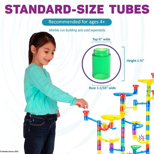 30pcs Set 4+, Marble Genius Tubes, Marble Run Accessory for Kids Ages Fun Building & Learning Educational Construction