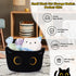 Small Black Cat Cotton Rope Storage Basket - Woven Organizer with Ears for Nursery, Baby Toy Storage, 8.5×4.5 inches