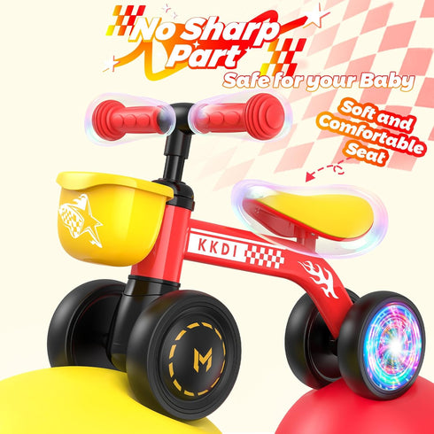 Kkdi 1 2 1 2 Baby Balance Bike Ride on Toys for Year Old, Toddler Bike, First Birthday Gifts for Year Old Boys Girls