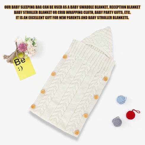 2FY2SW Symphony Wire Newborn Baby Wrap Swaddle Blanket, Kids Wool Knit Swaddle Kids Sleeping Bag Stroller Wrap Sleep