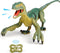 VERTOY Remote Control Dinosaur Toy - Walking Velociraptor with Light and Sound for Kids 3-12