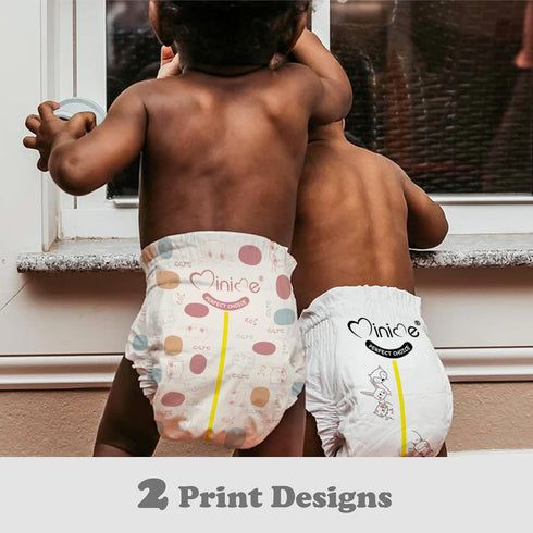 Minime Baby Diapers - Size 2 (9-18 lbs), Small, 100 Count Premium Ultra Soft Disposable Hypoallergenic Diapers