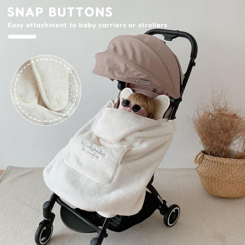 SONARIN Cute Hooded Baby Carrier Cover,Windproof Warm Winter Cover for Baby Carrier,Universal Sling Cloak Cape Stroller