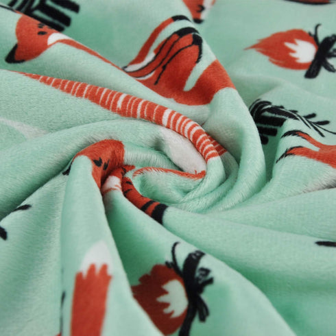 BORITAR Fox Baby Security Blanket, Soft Minky Dot Fabric Lovey with Cute Woodland Pattern Backing (Orange, 14 Inch)