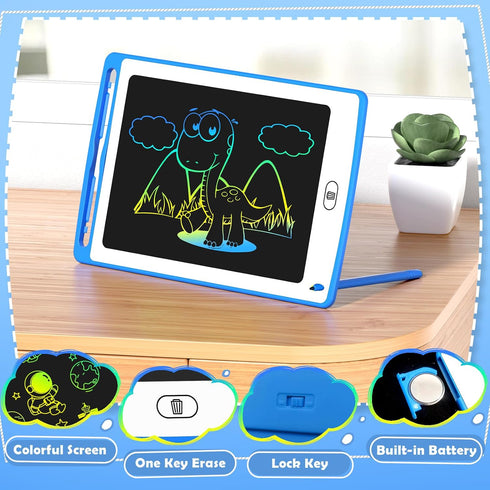 8.5 Inch 3 4 5 6 7 8 (12 Pack) Party Favor LCD Writing Tablet for Kids, Colorful Doodle Board Drawing Tablet