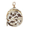 YETTASBIN Beige Brown Cow Print Portable Pacifier Holder Case with Metal Hook Buckle