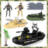 Set 2 3-5+ deAO Military Vehicles - Combat Boat Toy with Army Men Figures, Batter Boat and Other Weapon Gear