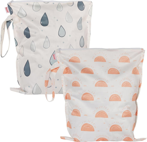 HECCEI Wet Dry Bag, 2-Pack Reusable Waterproof Wet Bags for Swimsuits &