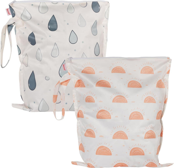 HECCEI Wet Dry Bag, 2-Pack Reusable Waterproof Wet Bags for Swimsuits &