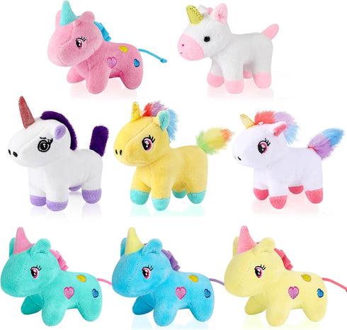 24 Pcs Mini Plush Unicorn Toys Bulk Stuffed DIY Keychain Cotton Unicorn Plush Keychain Small Stuffed Animal for