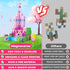 100PCS Sets, 3 4 5 6 7 8-12 Magnetic Blocks - Magnetic Building Block for Kids, Build Pink Princess Castle Magnet Cubes