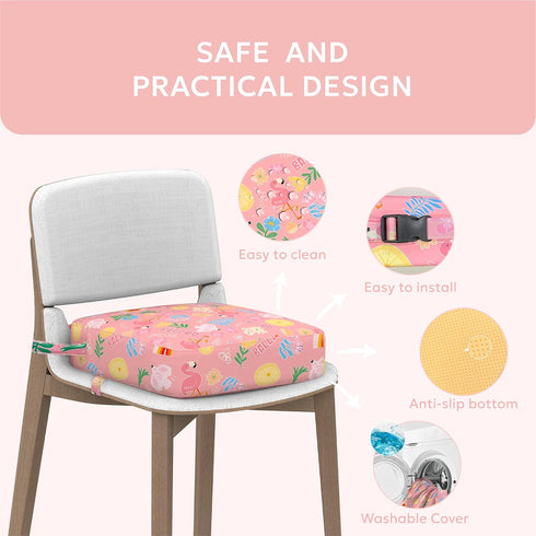 Toddler Booster Seat for Dining Table,Portable Kids Booster Seat - Adjustable, Non-Slip, Lightweight & Easy to Clean