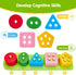 1-3 1 1 hahaland Silicone Sorting & Stacking Toys Toddlers - Montessori Sensory Toys for Year Old, Textured Soft Blocks