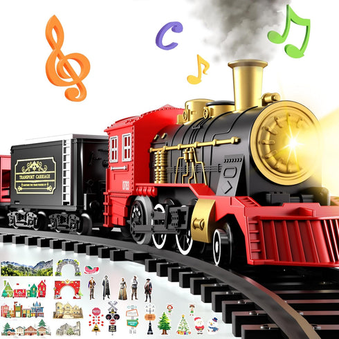 WATUDOU Train Set for Kids 3-5 4-7, Classic Christmas Electric Train Toys Set