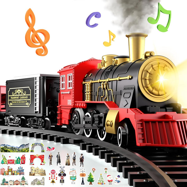 WATUDOU Train Set for Kids 3-5 4-7, Classic Christmas Electric Train Toys Set