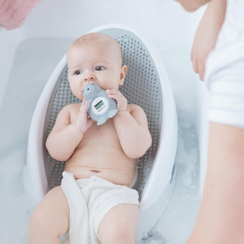 Angelcare Baby Bath & Room Thermometer - BT-01-SEAL-US, Happy Seal, Grey