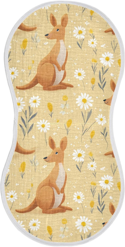 decor gift Cotton Burp Cloths Baby Soft Touch Cute Cartoon Zoo Kangaroo Yellow Baby
