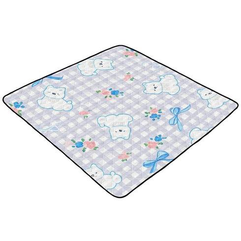 EtherSpher 50'' 50''gimnasio Cartoon Cute White Dog Plaid Large Non-Slip Baby Care Play mat for Floor Non-Toxic