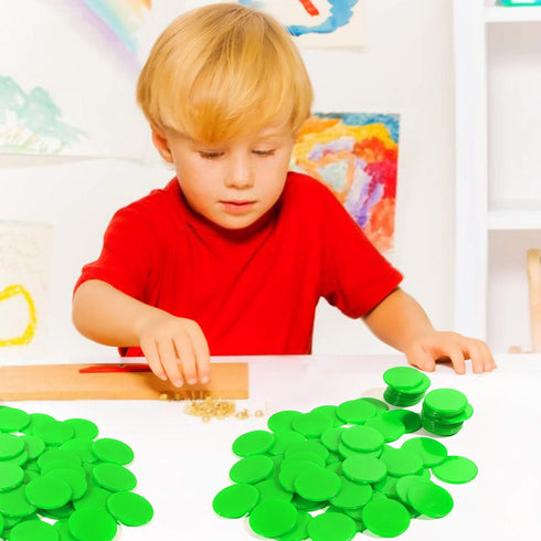 Coopay 1-1/5 inch Plastic Learning Counters Disks, Bingo Chip Counting Discs for Math Practice and Poker Chips, 200