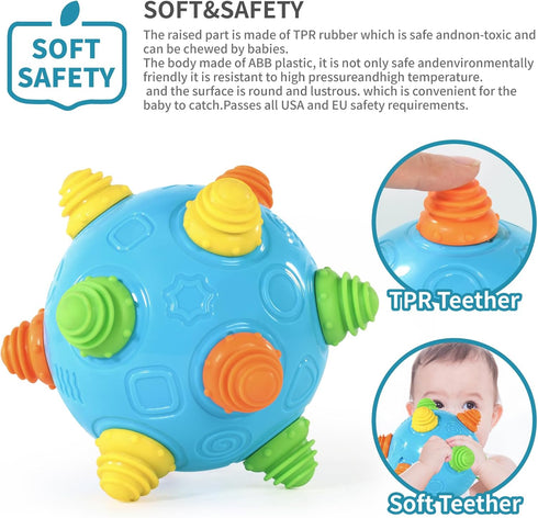 Crawling Sensory Bumble Ball for Babies - Dancing Interactive Sounds Infants Toy, Bouncing Learning Ball, Ideal Gift